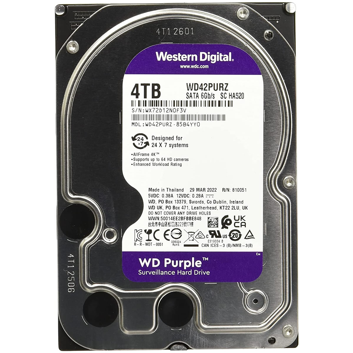 DISCO 4000 GB   DVR WESTERN DIGITAL PURPLE