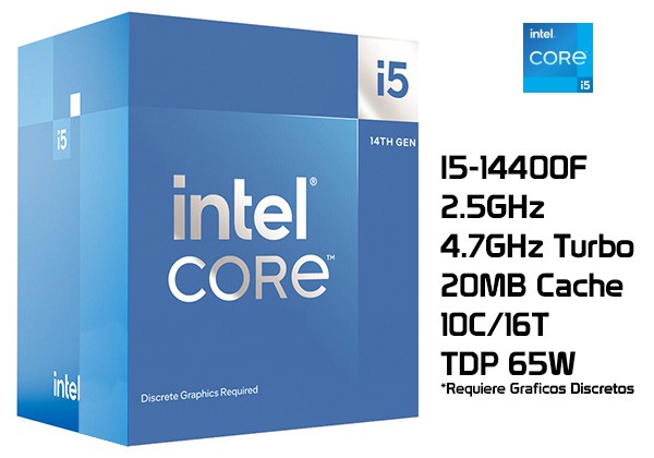CPU INTEL CORE I5 14400F 14va gen  RAPTORLAKE s170