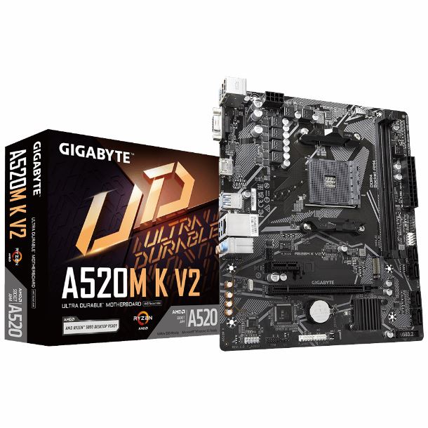 Mb Gigabyte A520M-K Am4  Vga Hdmi Usb  3,0 Red