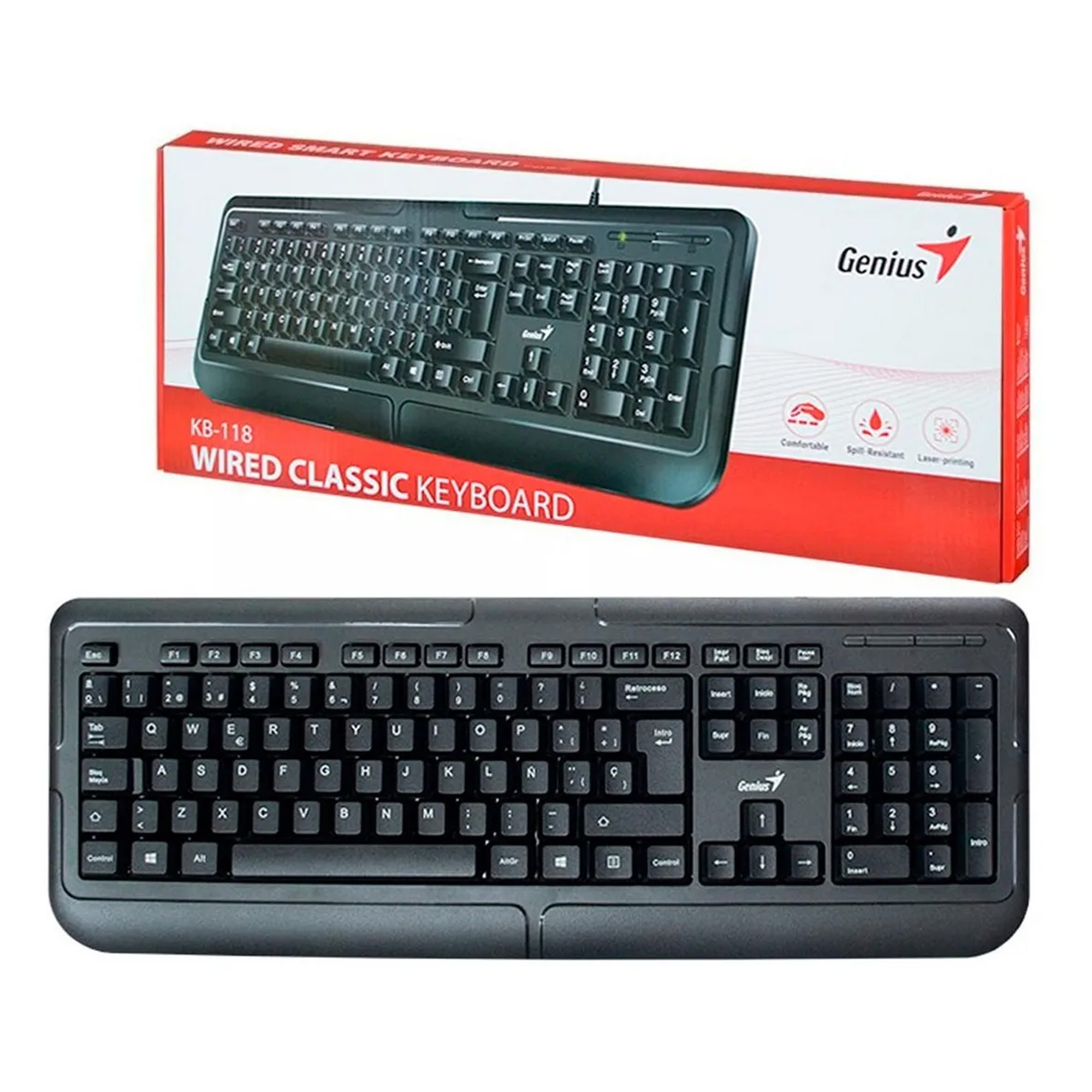TECLADO GENIUS SMART KB-118  USB  Anti derrame agu