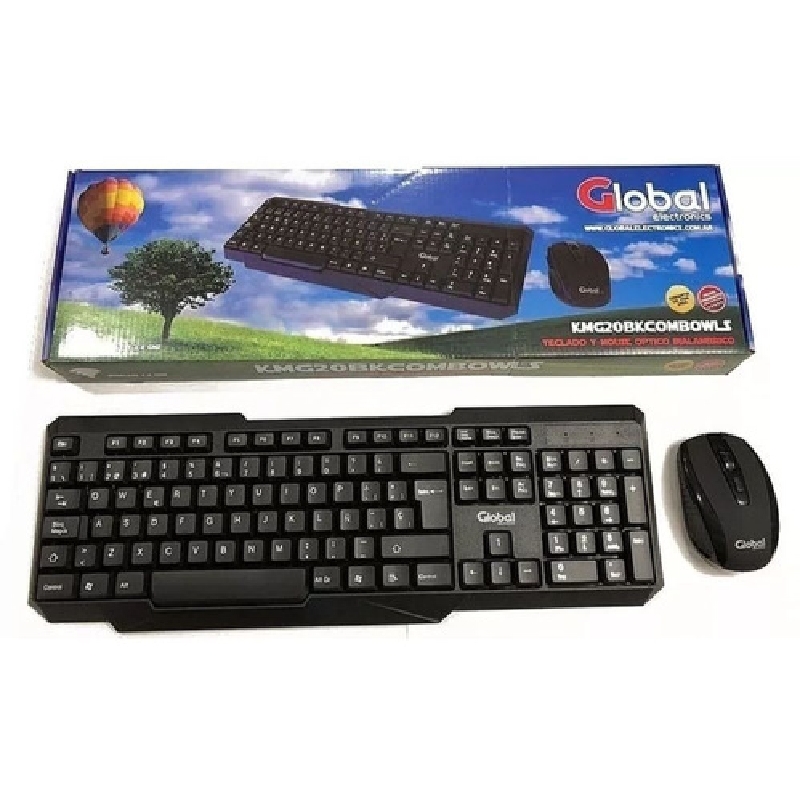TECLADO+MOUSE GLOBAL ELECTRONIS   WIRELESS KMG20BK