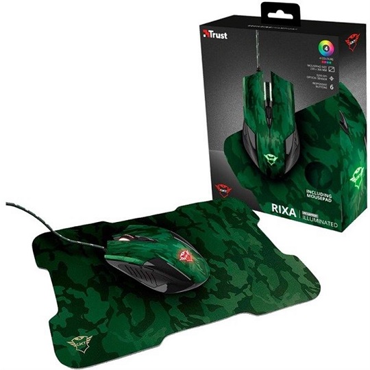 MOUSE TRUST GAMER RIXA Y MOUSE PAD GTX781