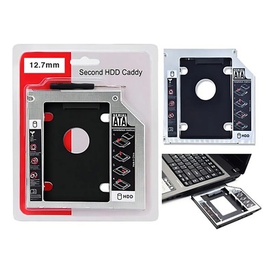 ADAP. CADDY NOTEBOOK  12.7  PARA 2DO  HD SSD 2,5 REEMP. GRABADORA