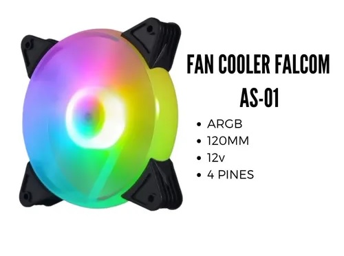 VENTILADOR COOLER  12 CM  ARGB LED FALCOM AS-01