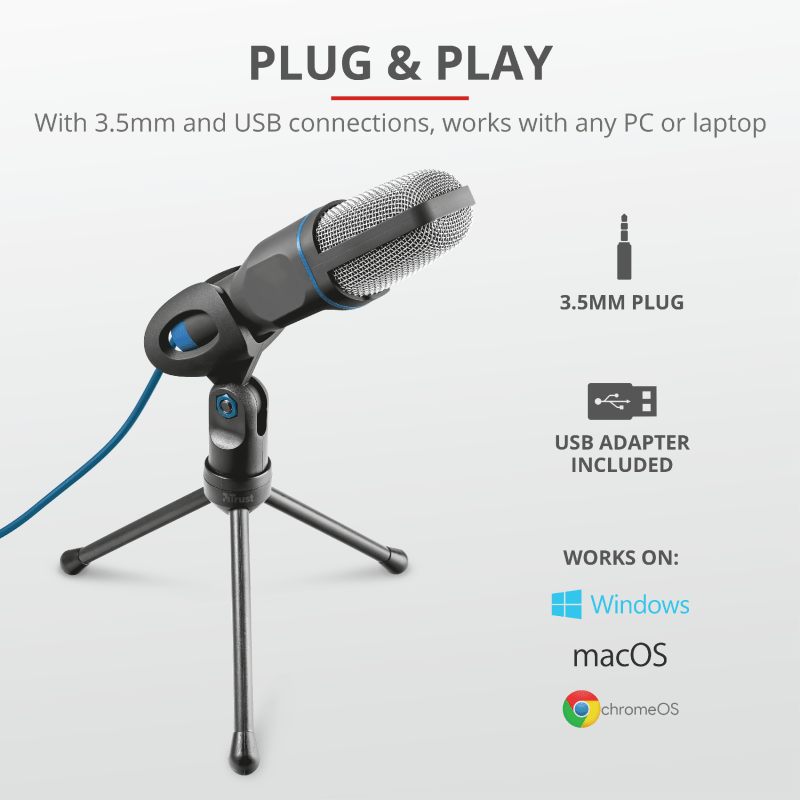 MICROFONO CON PIE TRUST MICO USB