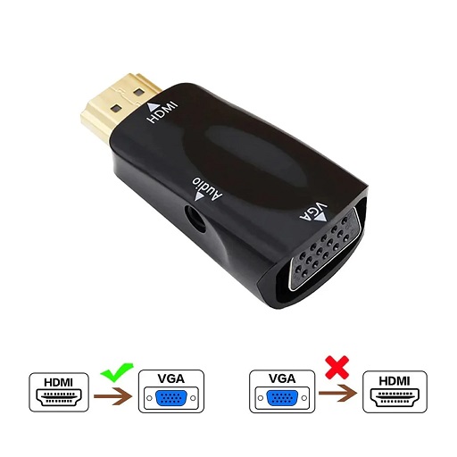 ADAPTADOR HDMI A VGA HEMBRA 720 1080p  AUDIO